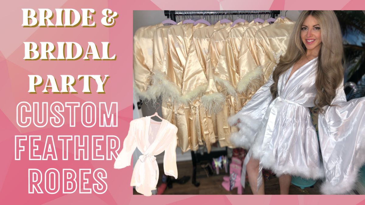 DIY Bridal Party Custom Feather Robes I Bridal Robe I Cricut Wedding